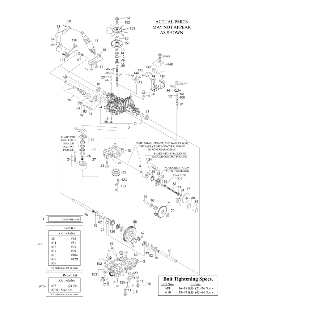 Transmission Diagram and Parts List for XT2-GX54DKH (14AQA6TMA10)(2022) Cub Cadet Lawn Tractor